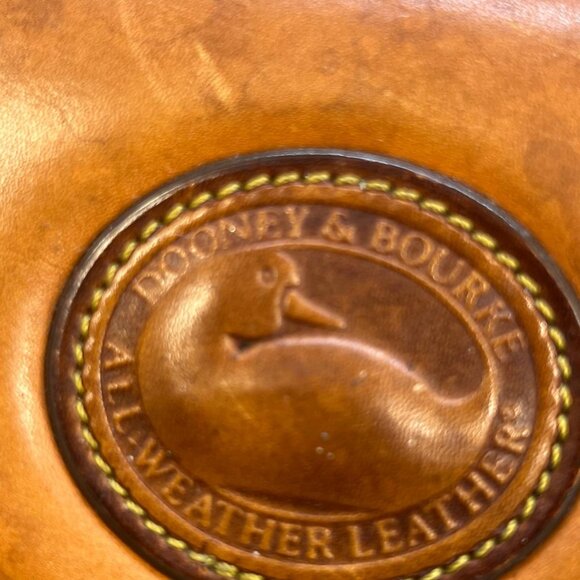 Dooney Bourke Women's Leather Satchel Bag Brown Black Pebbled Crossbody Purse - Picture 2 of 5